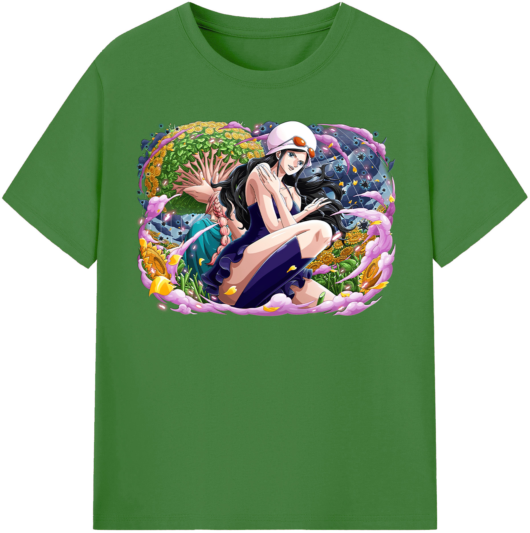 ワンピース ニコ・ロビン ONE PIECE Nico Robin レディースカジュアルプリントTシャツ（綿100％）